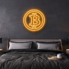 bitcoin logo led sign