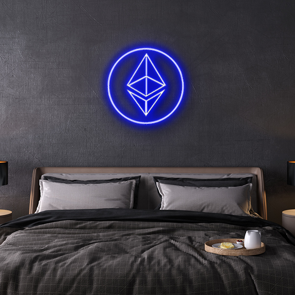 Ethereum logo LED Neon sign