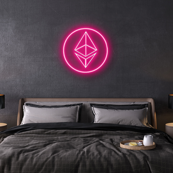 Ethereum logo LED Neon sign