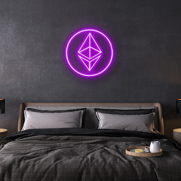 Ethereum logo LED Neon sign
