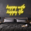 led neon sign happy wife happy life