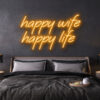 led neon sign happy wife happy life