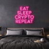 led neon sign Eat Sleep Crypto Repeat