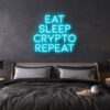 led neon sign Eat Sleep Crypto Repeat