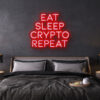 led neon sign Eat Sleep Crypto Repeat