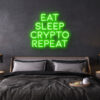 led neon sign Eat Sleep Crypto Repeat