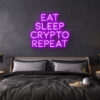 led neon sign Eat Sleep Crypto Repeat