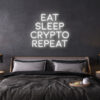 led neon sign Eat Sleep Crypto Repeat