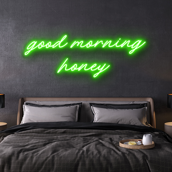 led neon sign good morning honey