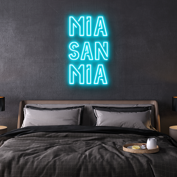 mia san mia fc bayern neon leuchtschrift