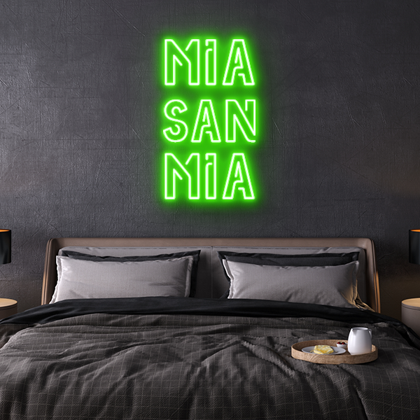 mia san mia fc bayern neon leuchtschrift
