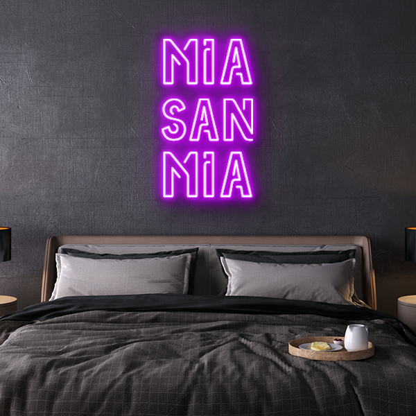 mia san mia fc bayern neon leuchtschrift