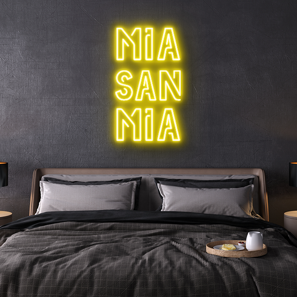 mia san mia fc bayern neon leuchtschrift