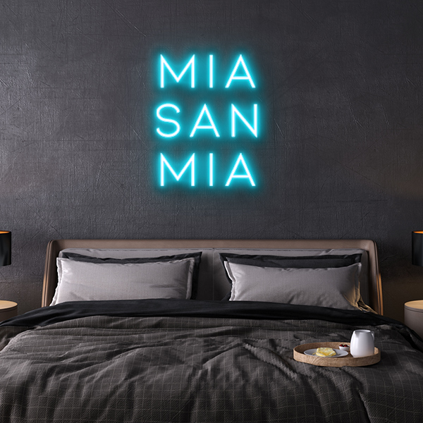 mia san mia fc bayern neon leuchtschrift