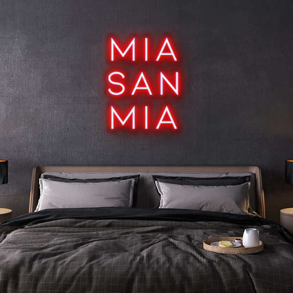 mia san mia fc bayern neon leuchtschrift