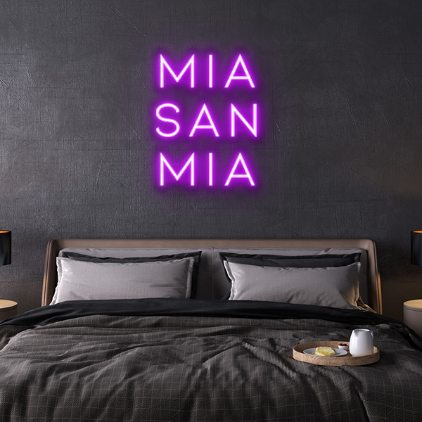 mia san mia fc bayern neon leuchtschrift