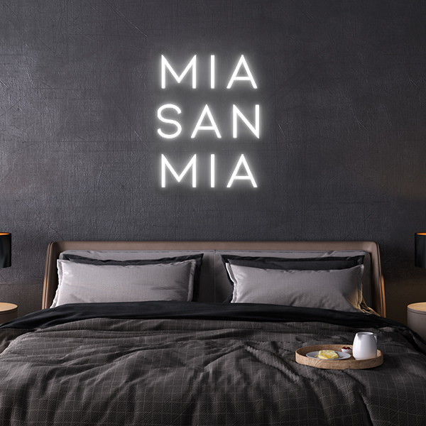 mia san mia fc bayern neon leuchtschrift