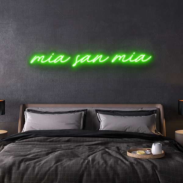 mia san mia fc bayern neon leuchtschrift