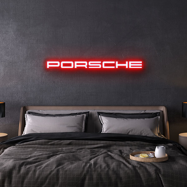 porsche logo neon sign