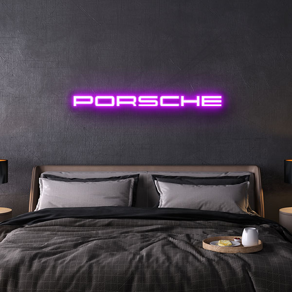 porsche logo neon sign