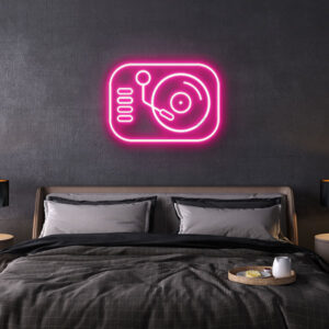 turntable neon sign