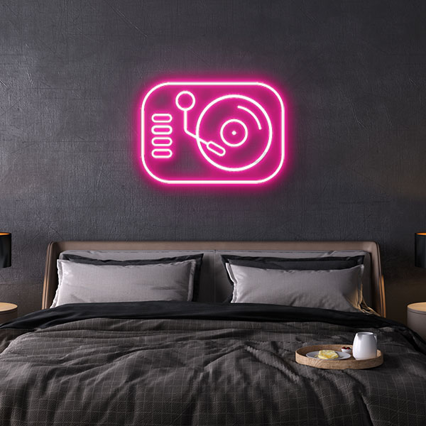 turntable neon sign