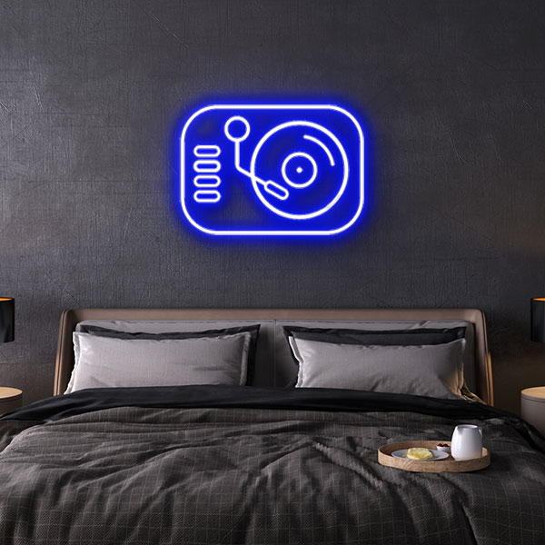turntable neon sign