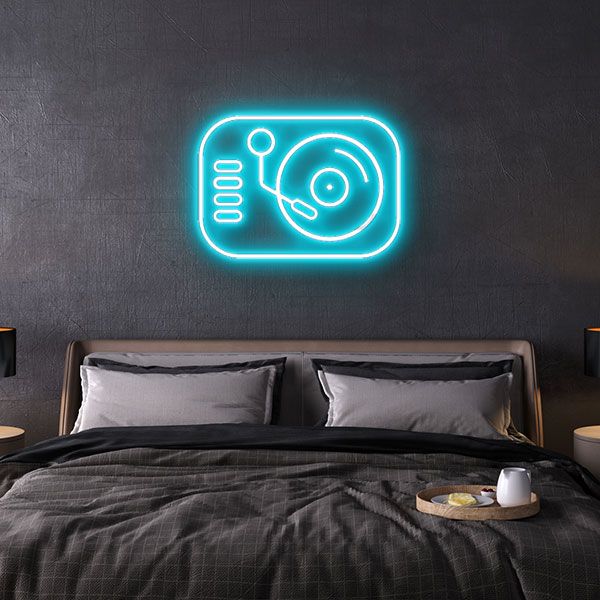 turntable neon sign
