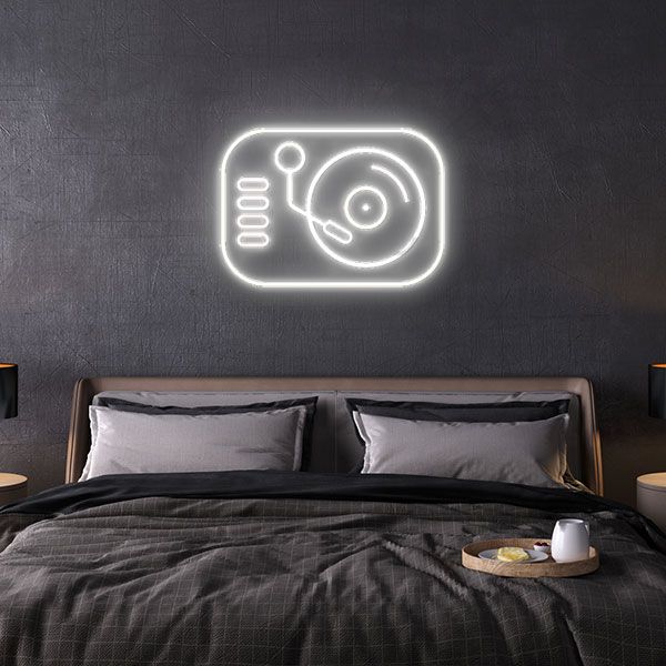 turntable neon sign