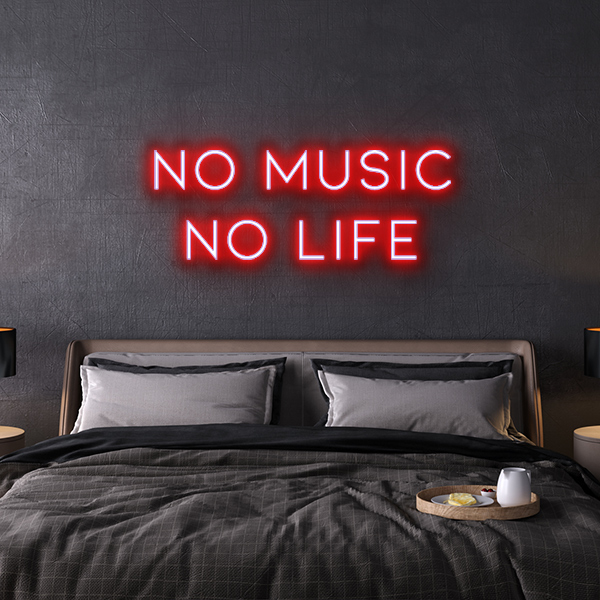 no music no life neon sign