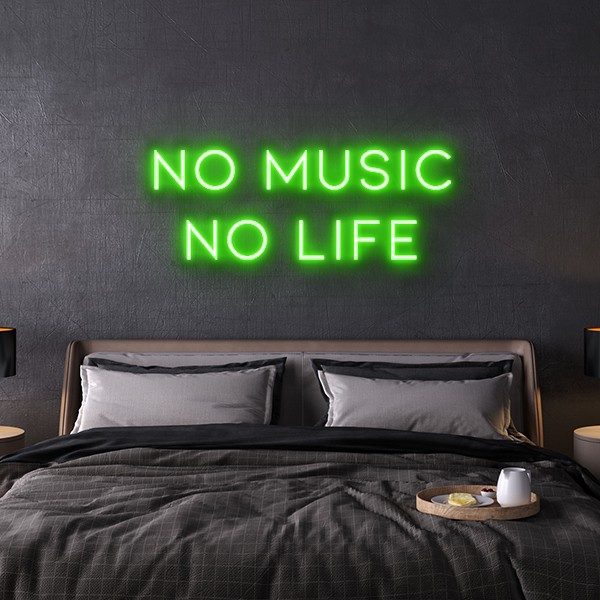 no music no life neon sign