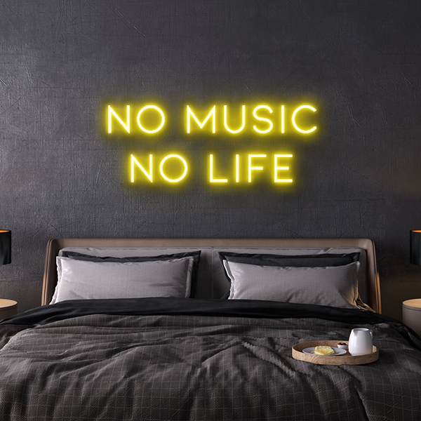 no music no life neon sign