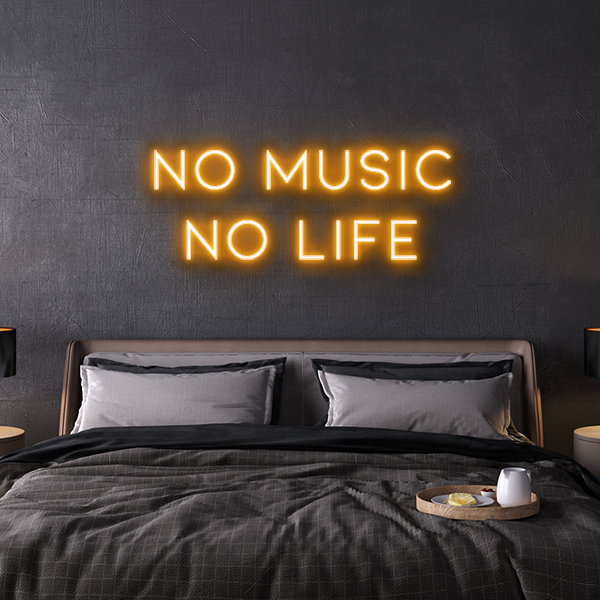 no music no life neon sign