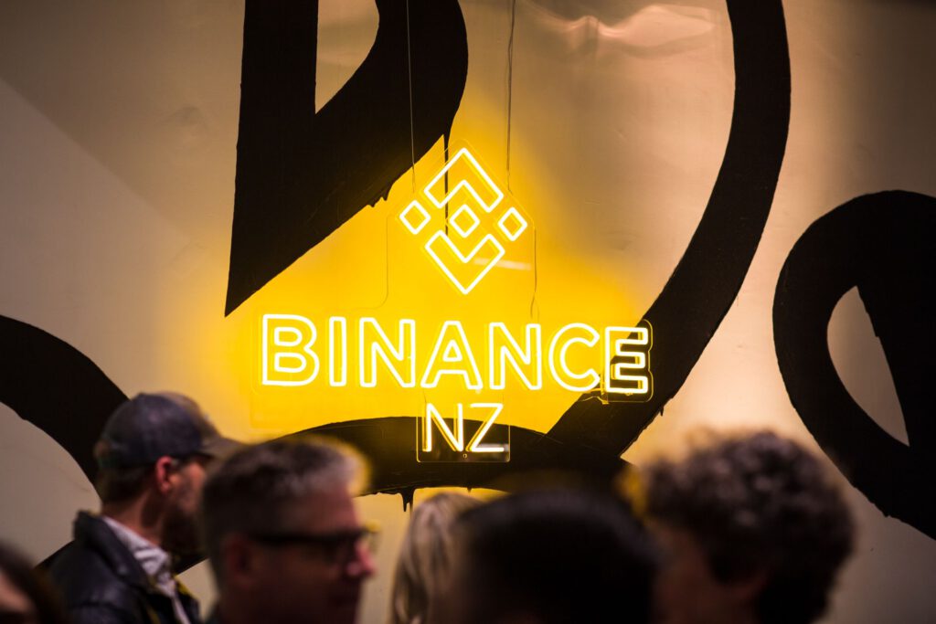 binance led neon logo sign