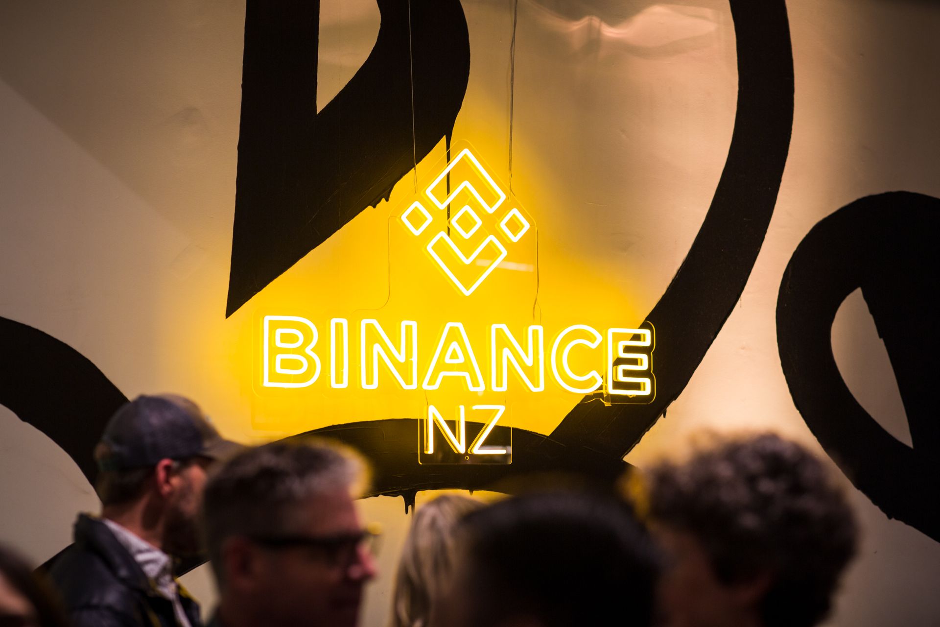 binance led neon logo sign
